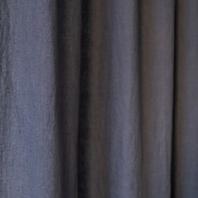 Tenda di lino grigio scuro con passanti Night Time, 250 x 140 cm Dark Grey - Linen Tales
