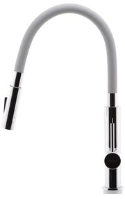 FERRO - Rubinetto per lavello con braccio flessible cromo lucido/grigio