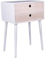 House Nordic Comodino Annelies Bianco e Naturale 444275