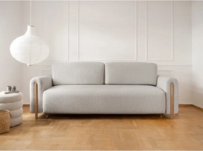 Divano greige allungabile/con contenitore e rivestimento in bouclé 244 cm Arcadova – ELTAP