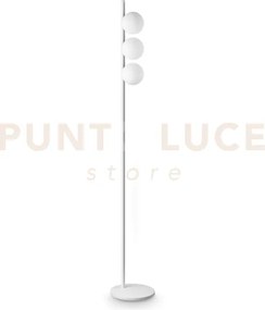 Binomio lampada da terra 3 luci attacco g9 lampadine incluse bianco