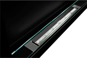 Camino a bioetanolo da parete o incasso Livorno Nero L 90 x P 12 x H 40 con vetro