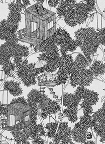 Rebel Walls Carta da parati Treehouse - Graphite