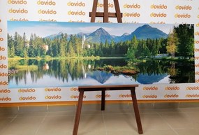 Quadro su tela – Magnifico panorama montano sul lago