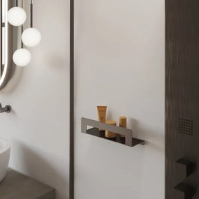 Gedy - Mensola con porta asciugamani CLEO 50 cm grigio metallico