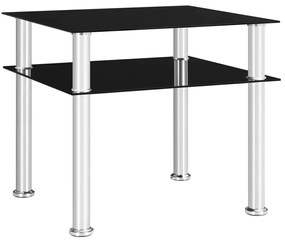 Tavolino Nero 45x50x45 Cm İn Vetro Temperato /