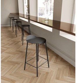 Sgabello da bar nero in pelle Flamingo Bull – LIND DNA