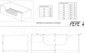 Letto per bambini in legno di pino Pepe Dan, 90 x 200 cm - Adeko