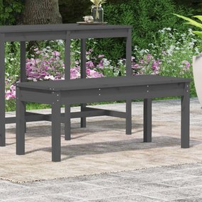 Panca da giardino grigia 109x44x45 cm legno massello di pino