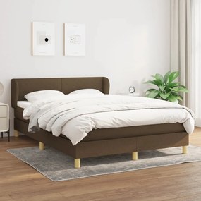 Giroletto A Molle Con Materasso Marrone Scuro 140x200cm Tessuto /