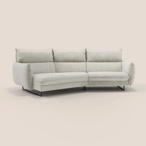 Monamour divano moderno angolare con opzione relax elettrico in microfibra smacchiabile impermeabile T11 panna