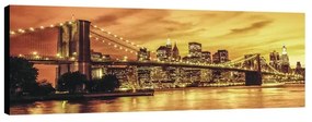 Stampa su tela Sunset Brooklyn bridge, seppia 180 x 64 cm