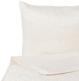 Copriletto trapuntato con cuscini crema 160 x 220 cm RUDKHAN Beliani