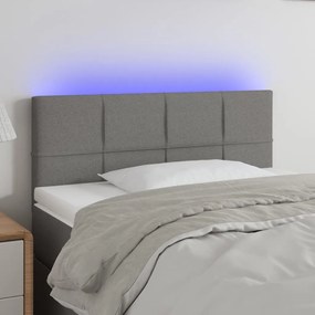 Testiera A Led Grigio Scuro 80x5x78/88 Cm İn Tessuto /