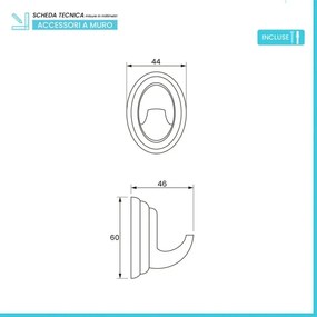 Appendino bagno a muro in acciaio cromato Facile