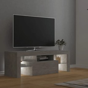 Mobile Porta TV con Luci LED Grigio Cemento 120x35x40 cm