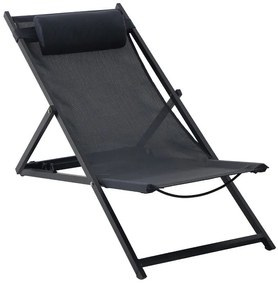 Sedia a sdraio da giardino con cuscino antracite Relax Cruz NATERIAL struttura in alluminio, seduta in textilene antracite