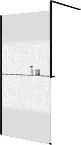 Box doccia walk-in Elidesign, vetro serigrafato 8 mm, L 120 cm x H 200 cm, profilo nero