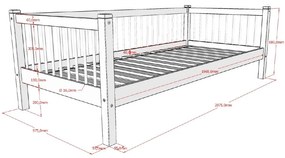 Letto bianco per bambini in legno di faggio 90x200 cm Forrest - Vipack