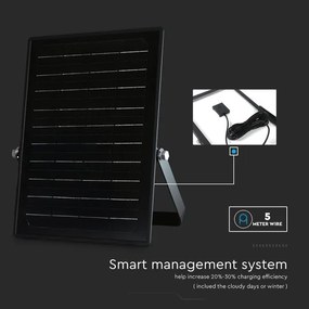 Faretto solare LED dimmerabile 10W 3,7V 4000/6000K IP65 con sensore + DO