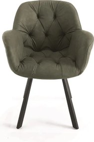 Sedia da soggiorno in ecopelle Verde gambe metallo CELIA Set 2 pz