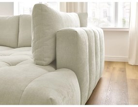 Divano angolare beige allungabile e con contenitore (penisola a destra/a L) Fuji – Bobochic Paris