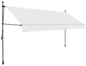 Tenda da Sole Retrattile Manuale con LED 400 cm Crema