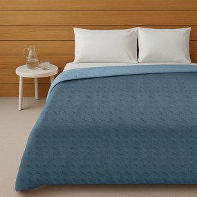 Trapuntino matrimoniale double face blu azzurro