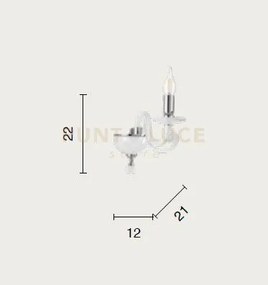 Applique cherubini 1 luce tortora e cromo attacco e14 h.22cm