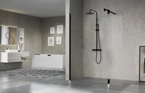 Novellini Easy 2 R Colonna doccia Attrezzata Installabile A Parete con Soffione tondo 30 cm In Ottone Nero opaco