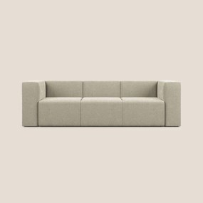 Nettuno divano lineare modulare a 3 sedute componibile in morbido tessuto bouclè T07 beige