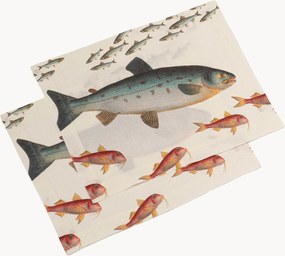 Set di 2 tovagliette americane in lino Sea Fish