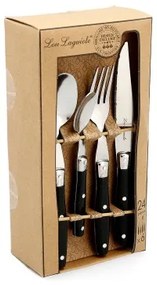 Set di Posate Lou Laguiole Comptoir Nero Metallo 24 Pezzi