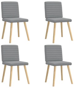 Sedie Da Pranzo 4 Pz Grigio Chiaro İn Tessuto /