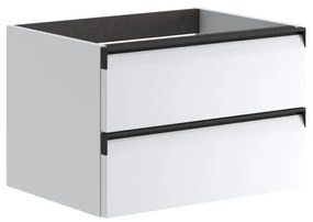 Mobile da bagno sotto lavabo Fusion bianco laccato opaco L 59.5 x H 40 x P 45.5 cm 2 cassetti, lavabo non incluso
