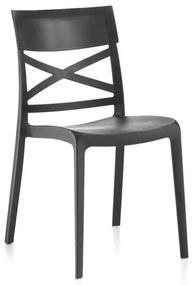 Set da 4 sedie da giardino London Cross NEW GARDEN, in polipropilene antracite