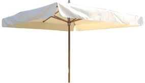 Ombrellone a palo centrale marrone Lesa L 400 x 300 cm con telo ecru
