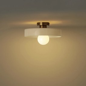 Plafoniera retrò bronzo con vetro beige - Jina