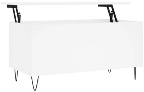 Tavolino da salotto bianco 90x44,5x45 cm in legno multistrato