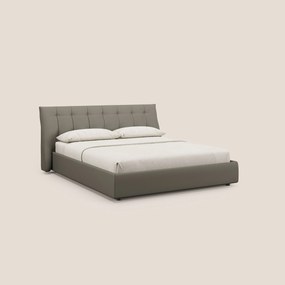 Clizia letto imbottito di design con vano contenitore in ecopelle impermeabile T04 talpa