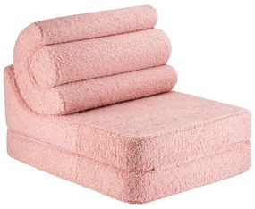 Poltrona per bambini rosa con rivestimento in bouclé Flipster – Wigiwama