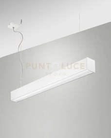 Turner sospensione bianca 29w 3000k 3470lm prismatic ip40 100cm
