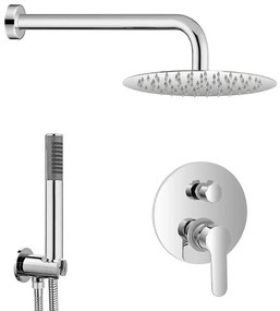 Set doccia a incasso cromato con soffione 20 cm e kit doccino Zoe