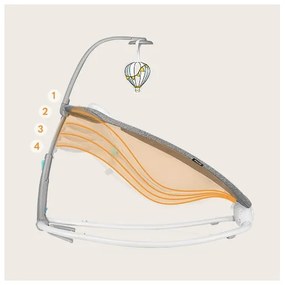 Lionelo - Dondolo vibrante per bambini con melodia PASCAL 2xAA grigio/turchese