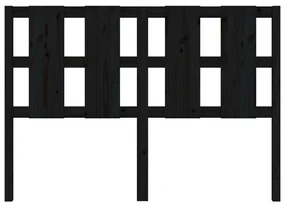 Testiera per letto nera 125,5x4x100cm in legno massello di pino