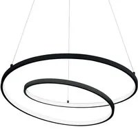 Sospensione Moderna Oz Metallo Nero Led 48W 3000K Luce Calda D60Cm On-Off