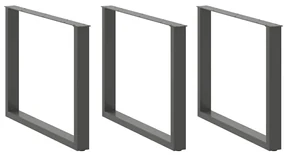 Gambe Tavolo Pranzo A U 2 Pz Antracite 100x(72-73)cm İn Acciaio /