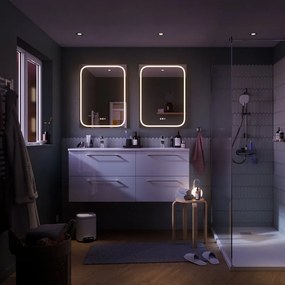 Specchio bagno con illuminazione led integrata rettangolare Remix SENSEA L 60 x H 80 x P 3 cm cromo