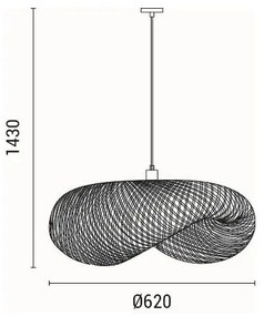 Lampadario a sospensione con filo CALYPSO 1xE27/15W/230V bambù