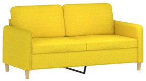 Divano a 2 posti con cuscini giallo chiaro 140 cm in tessuto